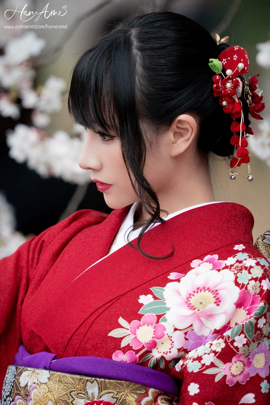 赤紅和服 - 雨波_haneame